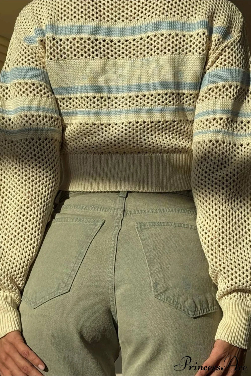 Knitted Cutout Zip Slim-Fit Design Hoodie image 3