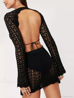 Knitted Hollow Beach Cover Up image 4