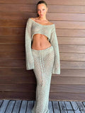 Knitted Hollow Out Maxi Dress image 7