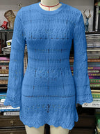 Knitted Hollow Out Sexy Backless Beach Mini Boho Dress Cover-up image 8