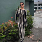 Knitted Long Sleeve Maxi Dress image 1