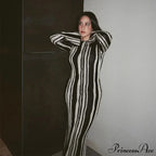 Knitted Long Sleeve Maxi Dress image 4
