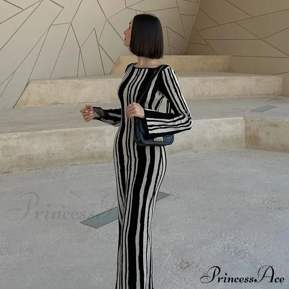 Knitted Long Sleeve Maxi Dress image 2