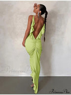 Knitted Open Back Maxi Dress image 4