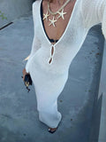 Knitted See Through Maxi Vacation Dress image 1