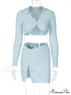 Knitted Sleeve Crop Top Mini Dress image 5