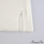 Knitted Sleeves Gown and Women Long Sweater Shoulder Off with Design image 19