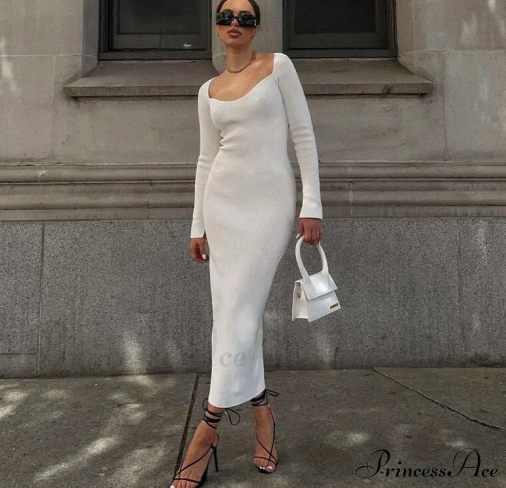 Knitted Sleeves Gown and Women Long Sweater Shoulder Off with Design image 3