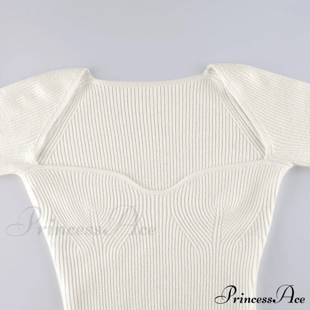 Knitted Sleeves Gown and Women Long Sweater Shoulder Off with Design image 16