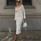 Knitted Sleeves Gown and Women Long Sweater Shoulder Off with Design image 10