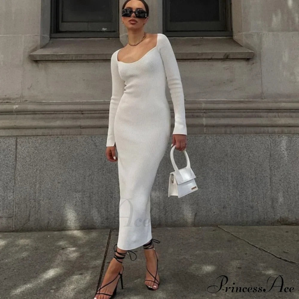 Knitted Sleeves Gown and Women Long Sweater Shoulder Off with Design image 10