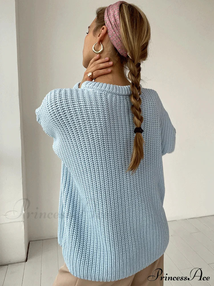 Knitted Solid Graceful Pocket Sweater Cardigan image 10