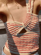 Knitted Stripe Long Trendy Sleeve Maxi Dress image 1