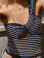 Knitted Stripe Long Trendy Sleeve Maxi Dress image 3