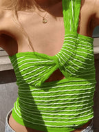 Knitted Stripe Long Trendy Sleeve Maxi Dress image 12