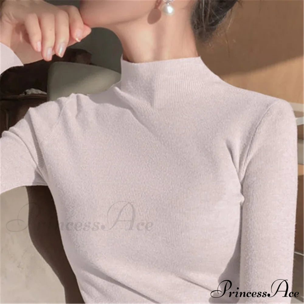 Knitted Turtleneck Pullovers Top image 6