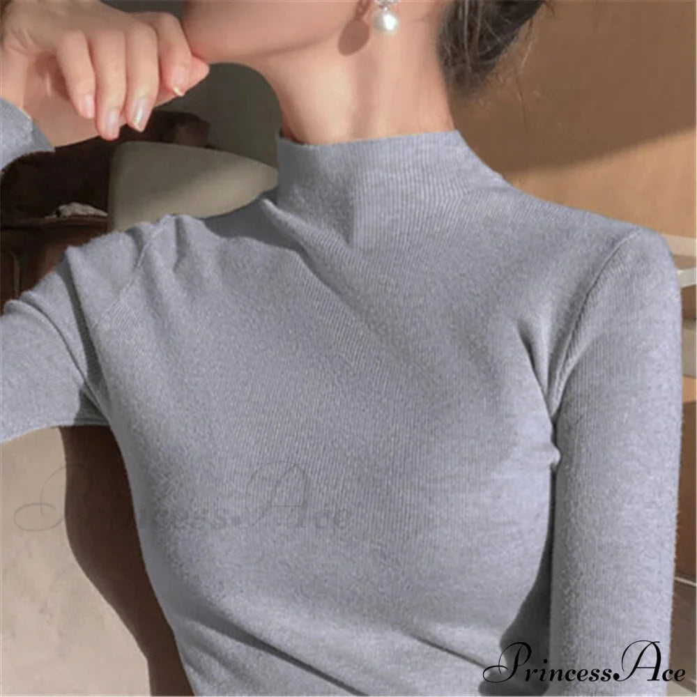 Knitted Turtleneck Pullovers Top image 9