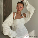 Knitted Ultra Short Sweater Cardigan Coat image 1