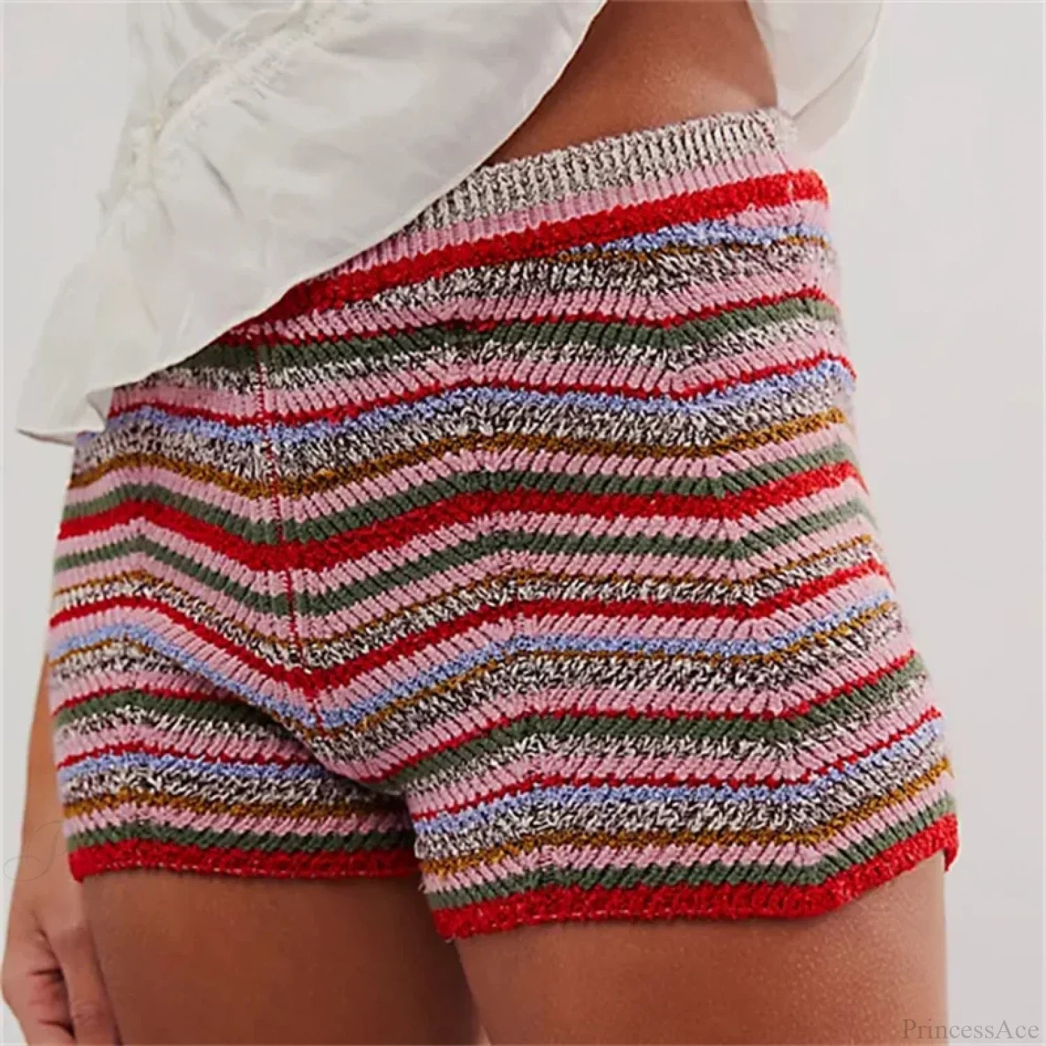 Knitted Wave Striped Micro Short image 1