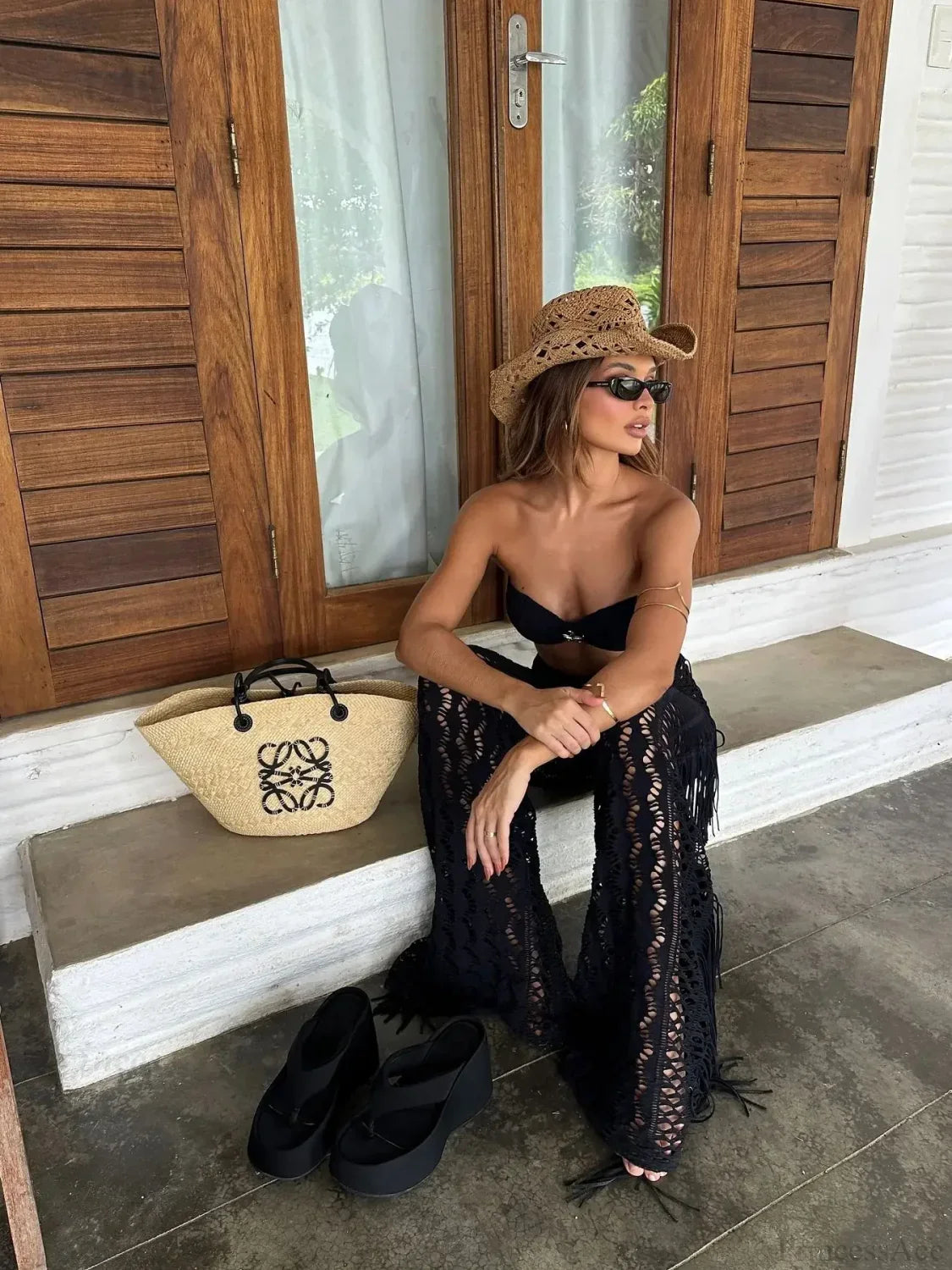 Knot Pants Bandage Three Piece Swimsuit image 3