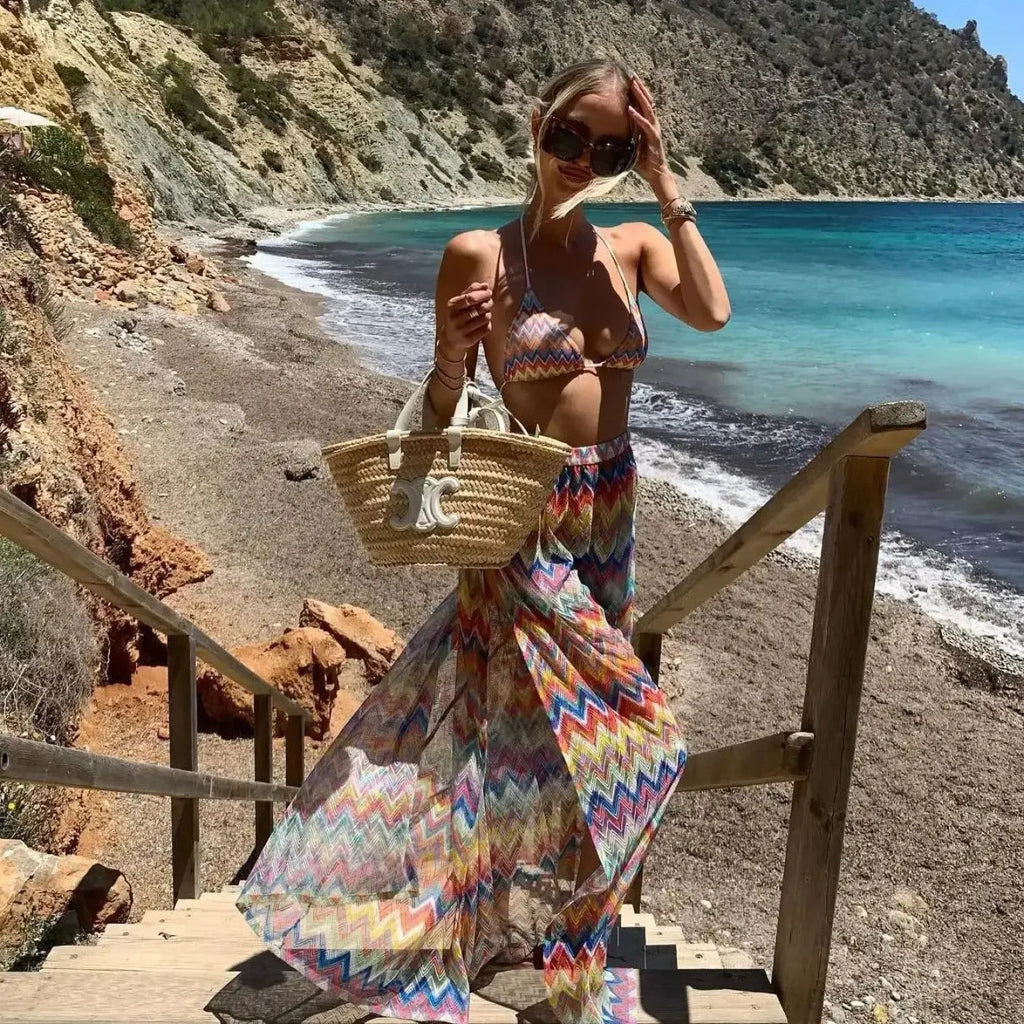 Knot Pants Bandage Three Piece Swimsuit image 1