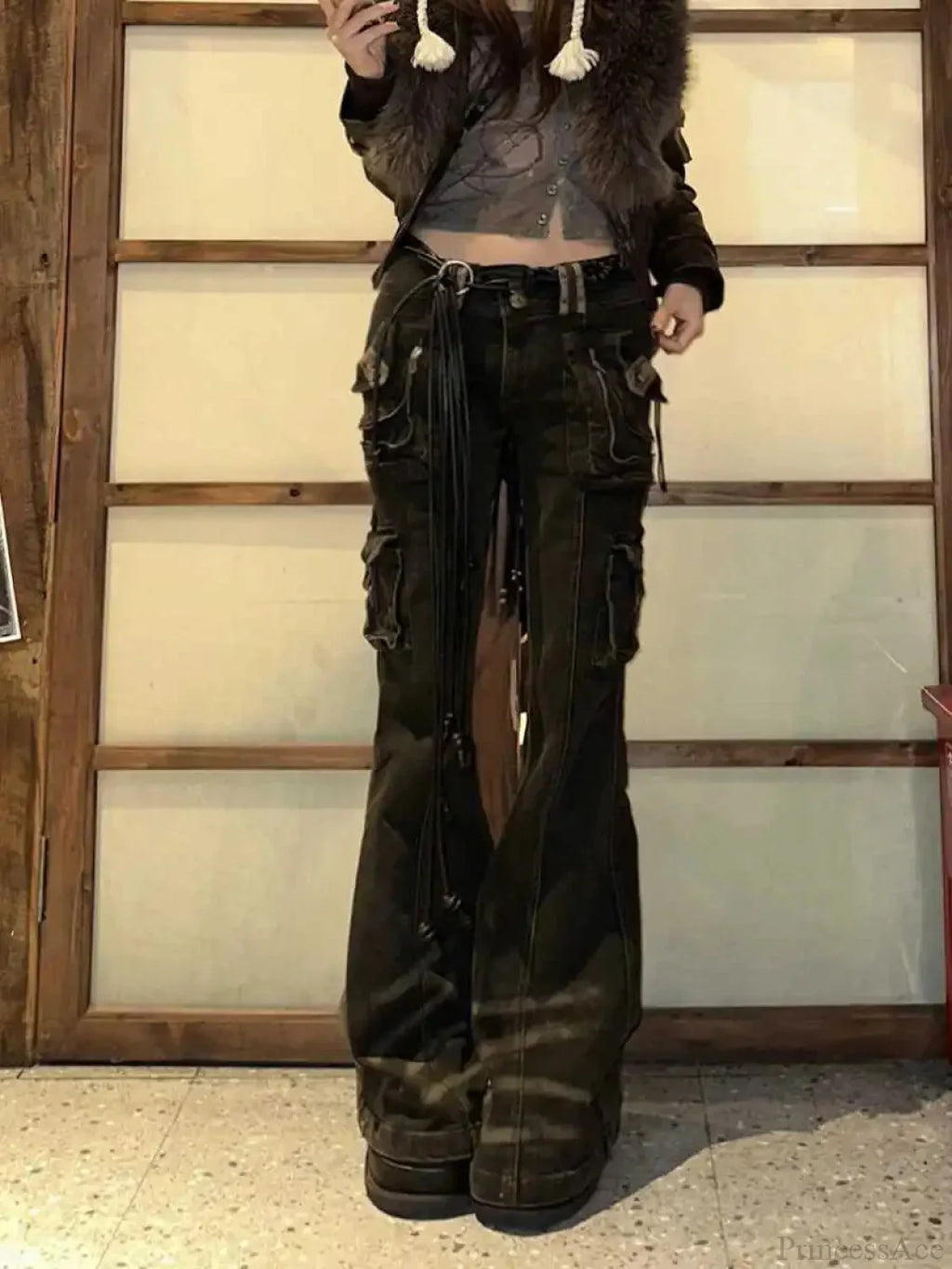 Korean Mysterious Grunge Cargo Pant image 1