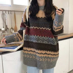 Korean Style Striped Loose Pullover Sweater image 7