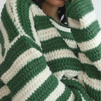 Korean Style Striped Oversized Sweater image 3