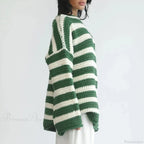 Korean Style Striped Oversized Sweater image 2