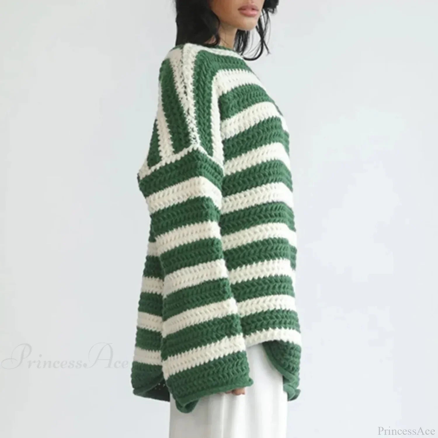 Korean Style Striped Oversized Sweater image 2