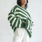 Korean Style Striped Oversized Sweater image 1