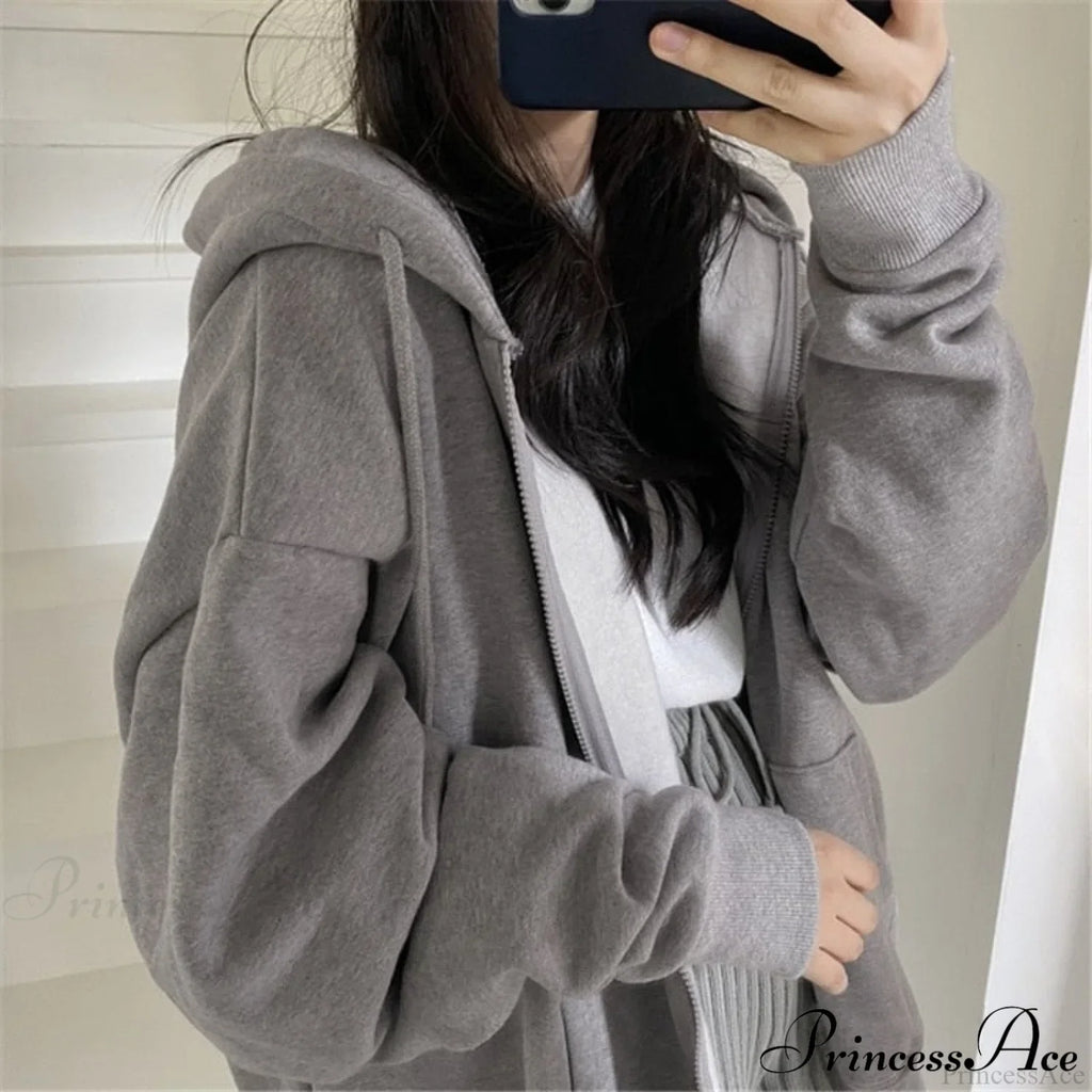 Korean Version Oversized Solid Color Hoodies image 19