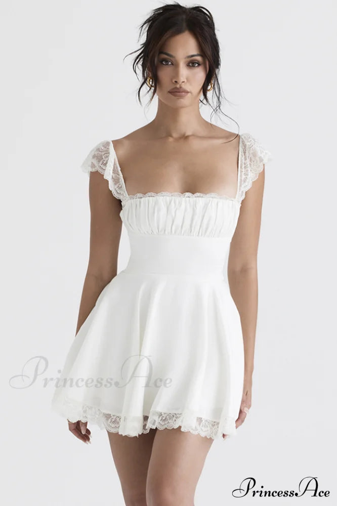 Lace A-Line Stylish Mini Dress image 3
