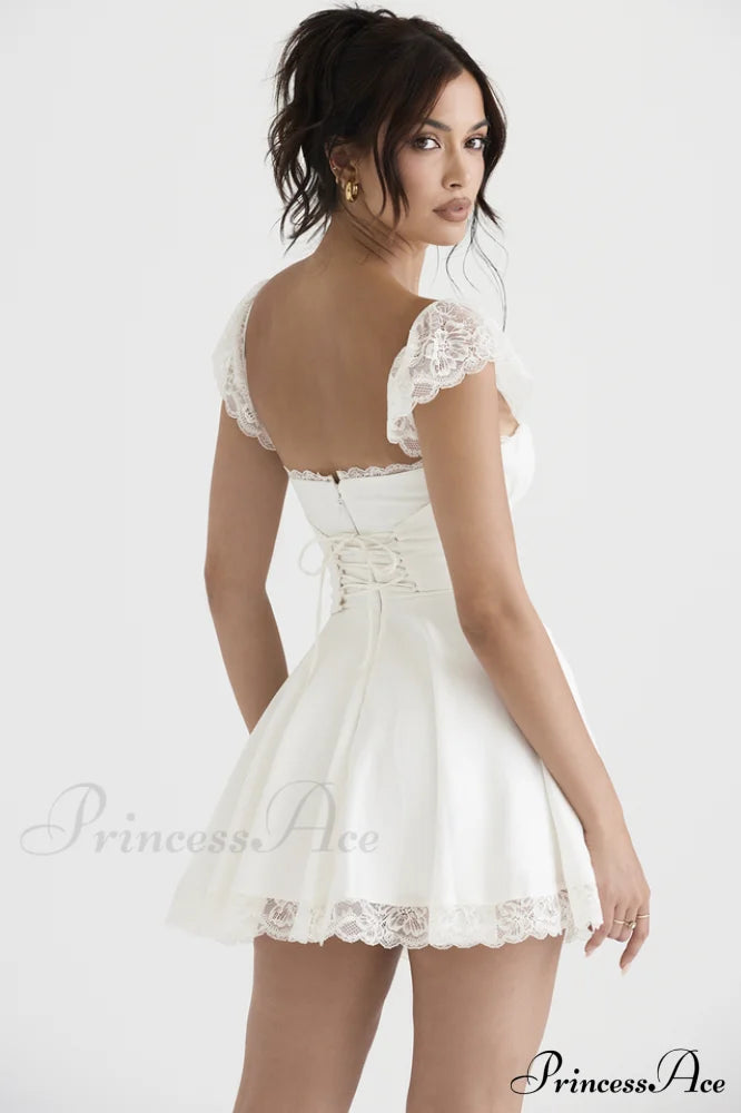 Lace A-Line Stylish Mini Dress image 6