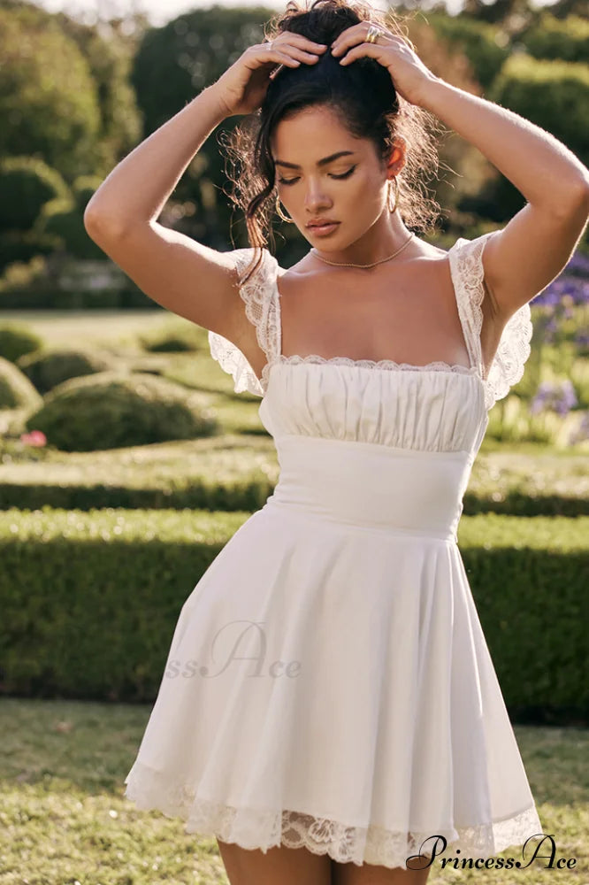 Lace A-Line Stylish Mini Dress image 1
