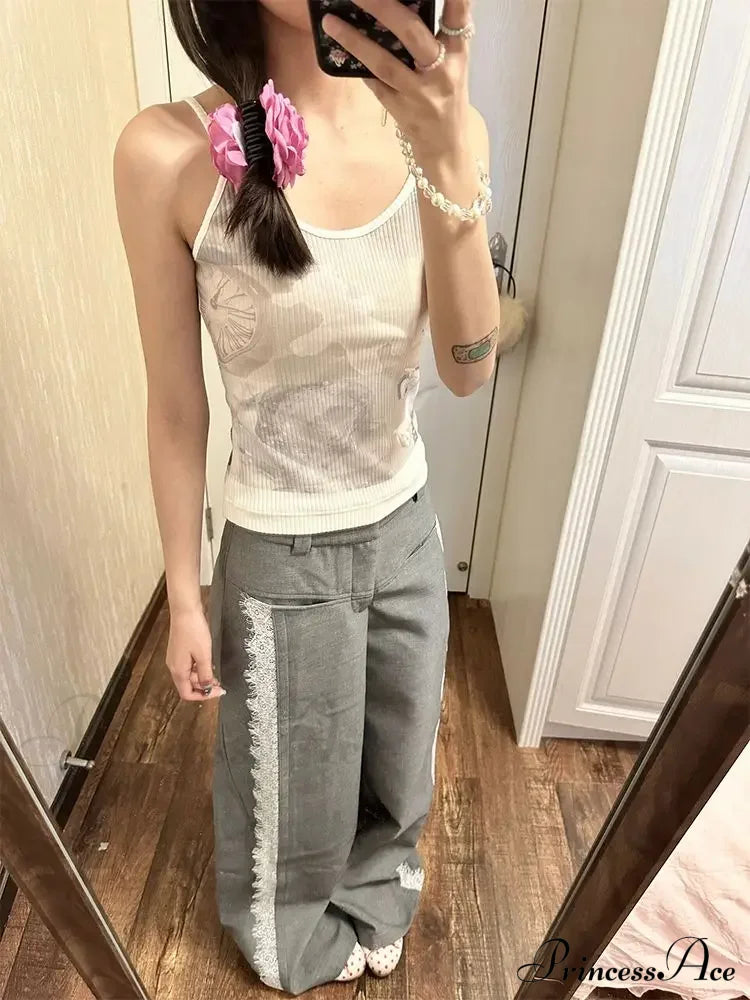 Lace Baggy High Charming Waist Loose Trousers image 5