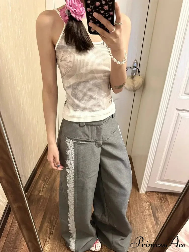 Lace Baggy High Charming Waist Loose Trousers image 4