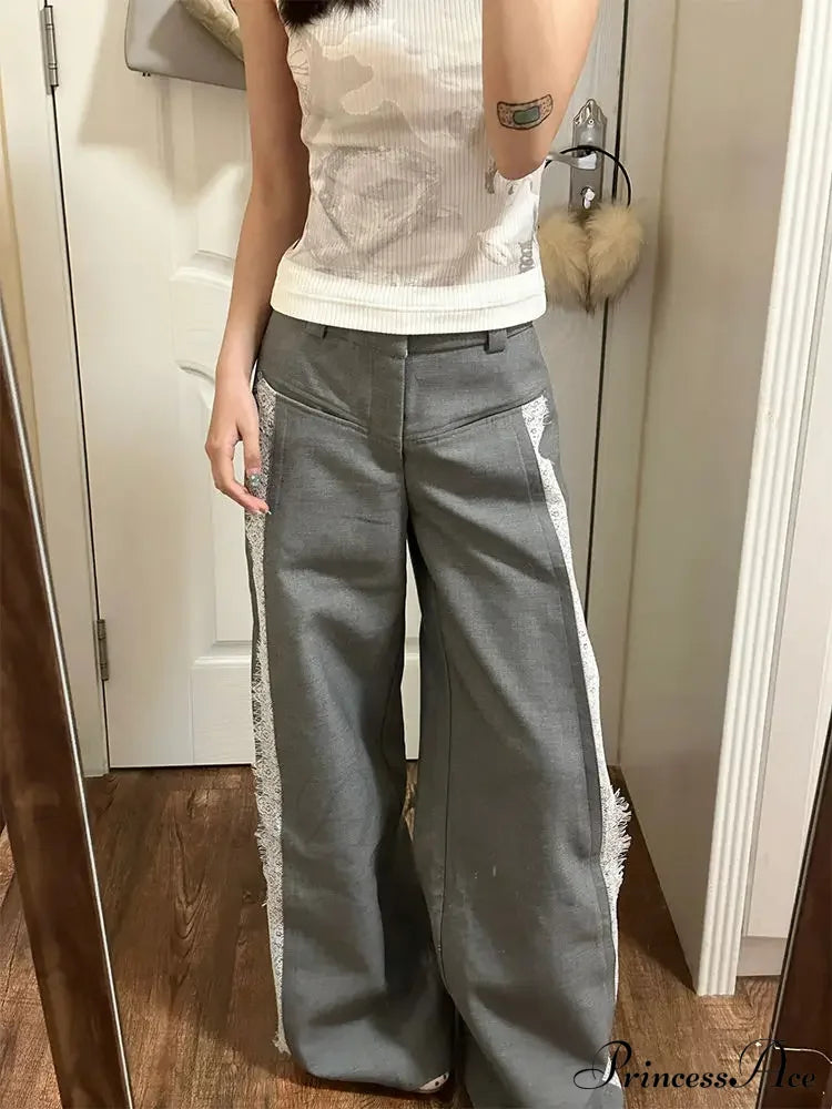 Lace Baggy High Charming Waist Loose Trousers image 1