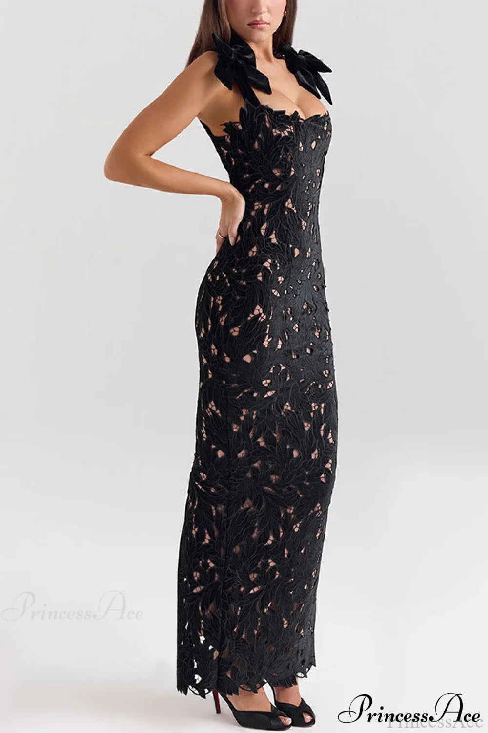 Lace Bow Bodycon Party Dress image 5