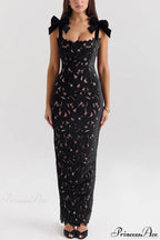 Lace Bow Bodycon Party Dress image 4
