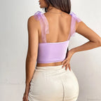 Lace Bow Mesh Sheer Fishbone Corset Top image 2