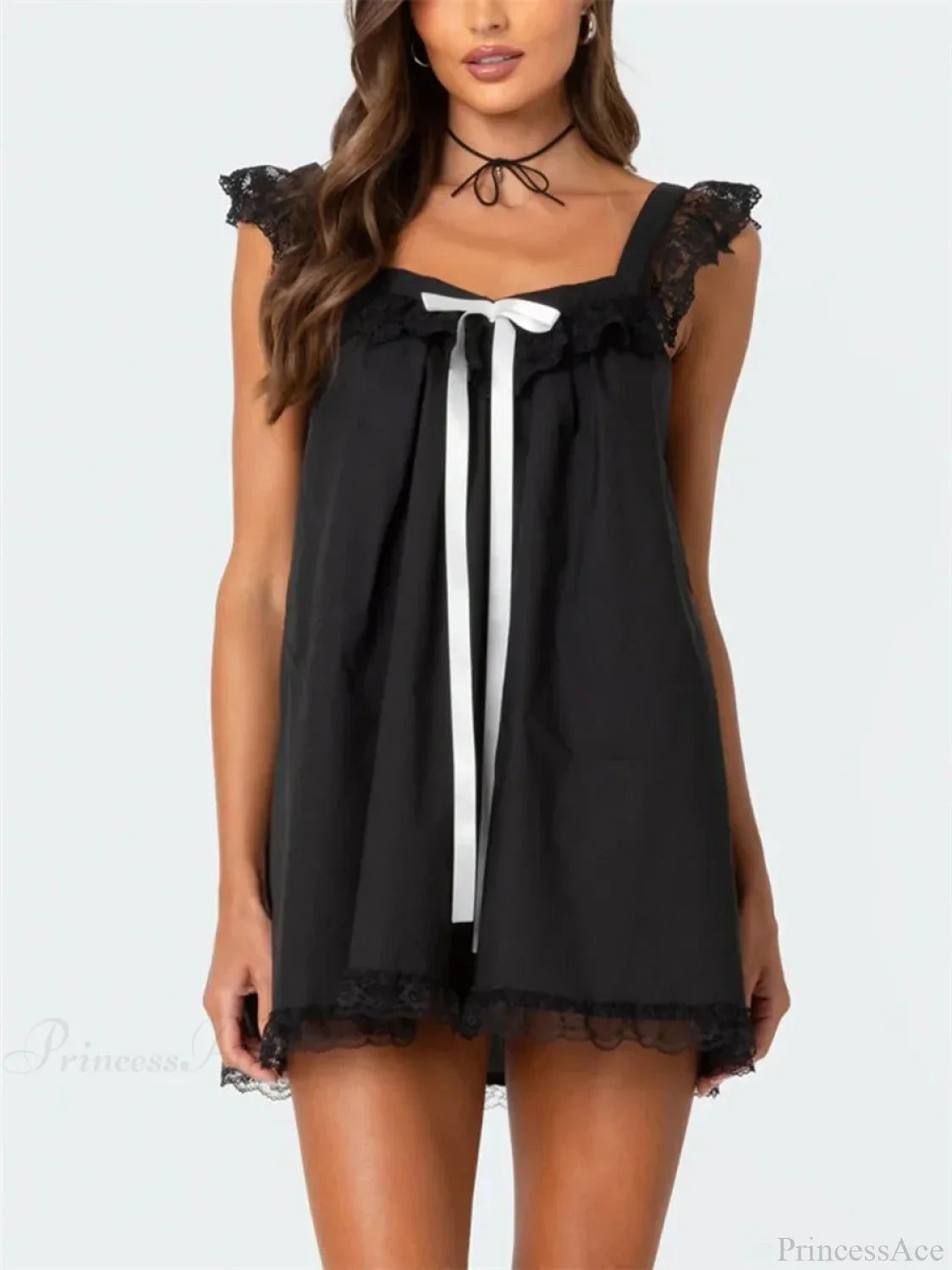 Lace Bowknot Embellished Mini Dress image 7
