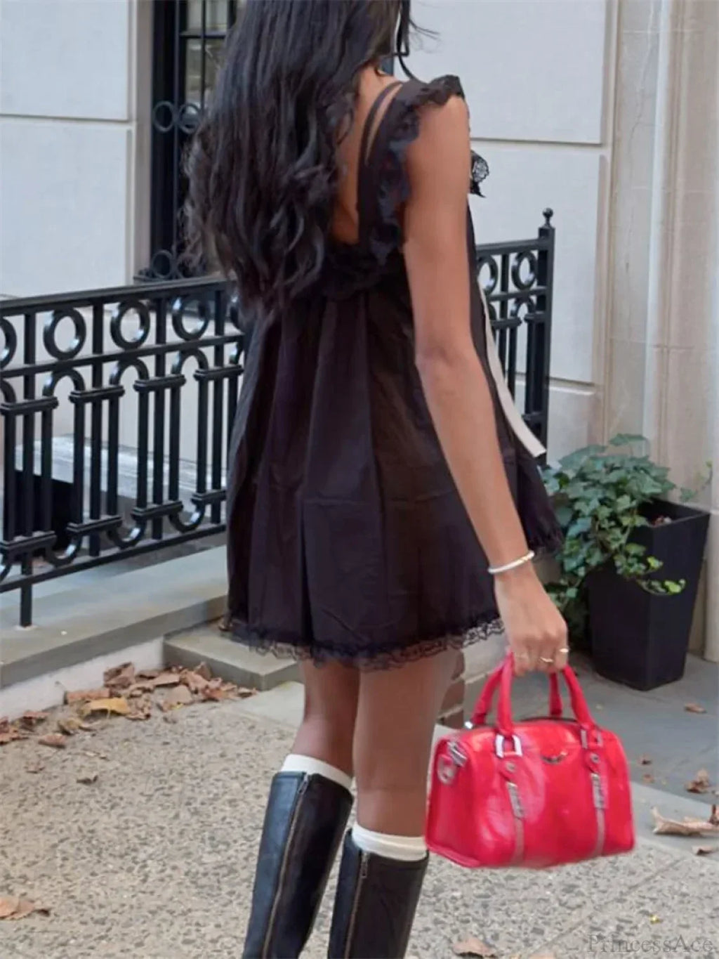 Lace Bowknot Embellished Mini Dress image 6