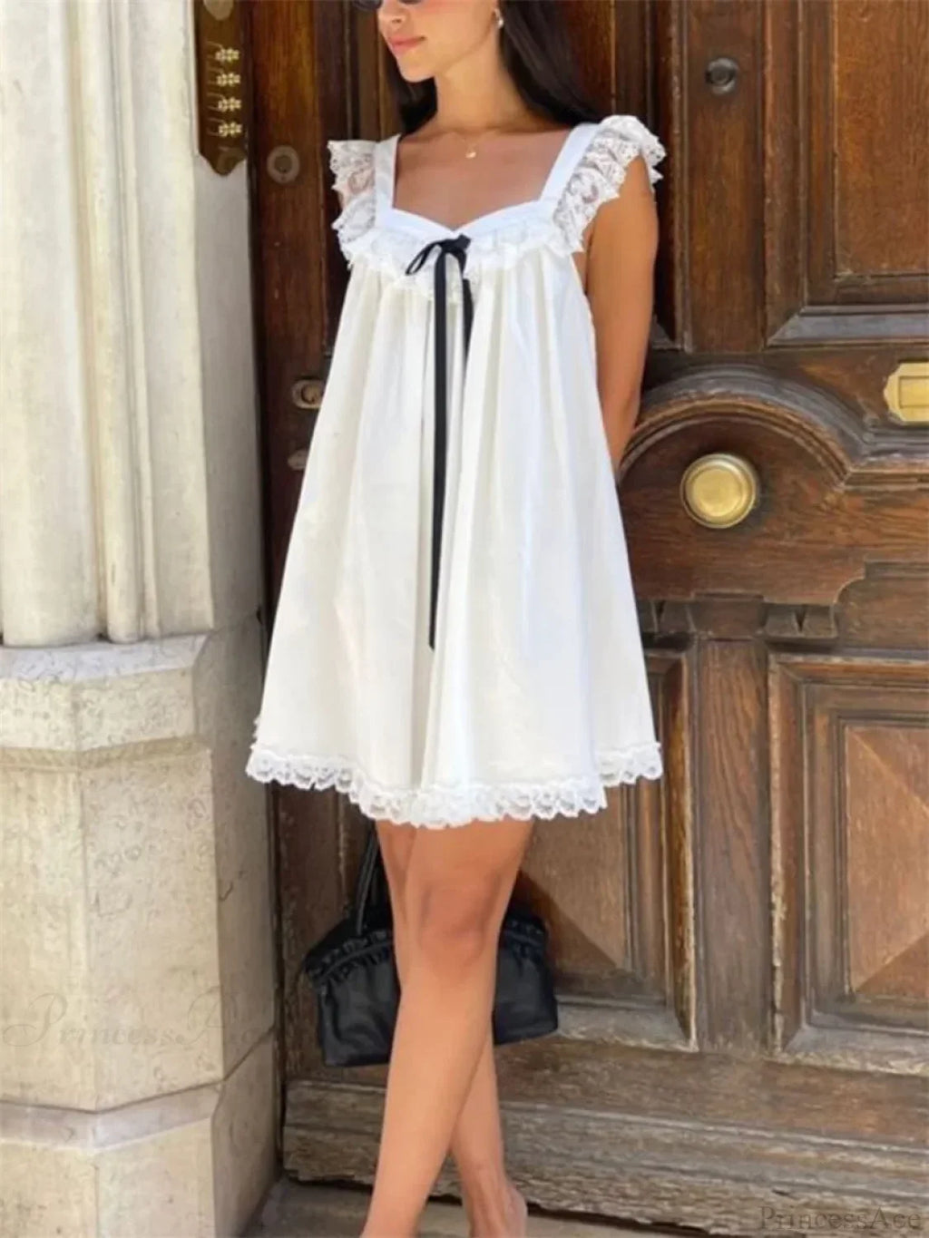 Lace Bowknot Embellished Mini Dress image 2