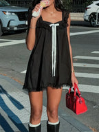 Lace Bowknot Embellished Mini Dress image 4