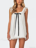 Lace Bowknot Embellished Mini Dress image 8