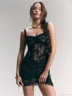 Lace Camisole Double-Layer Mini Dress image 1