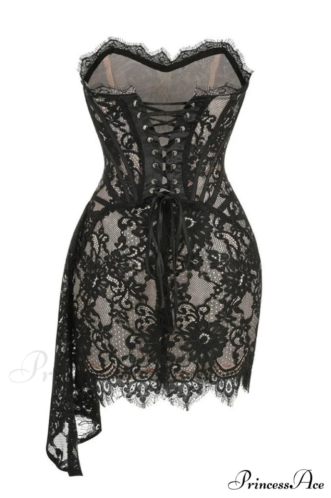 Lace Corset Stylish Draped Mini Dress image 16