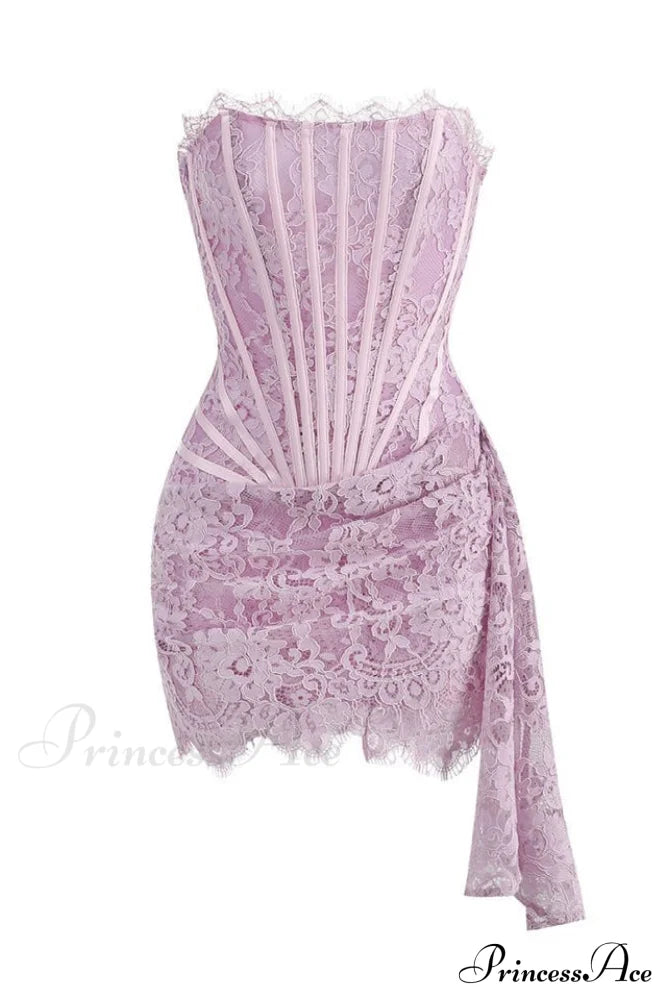 Lace Corset Stylish Draped Mini Dress image 17