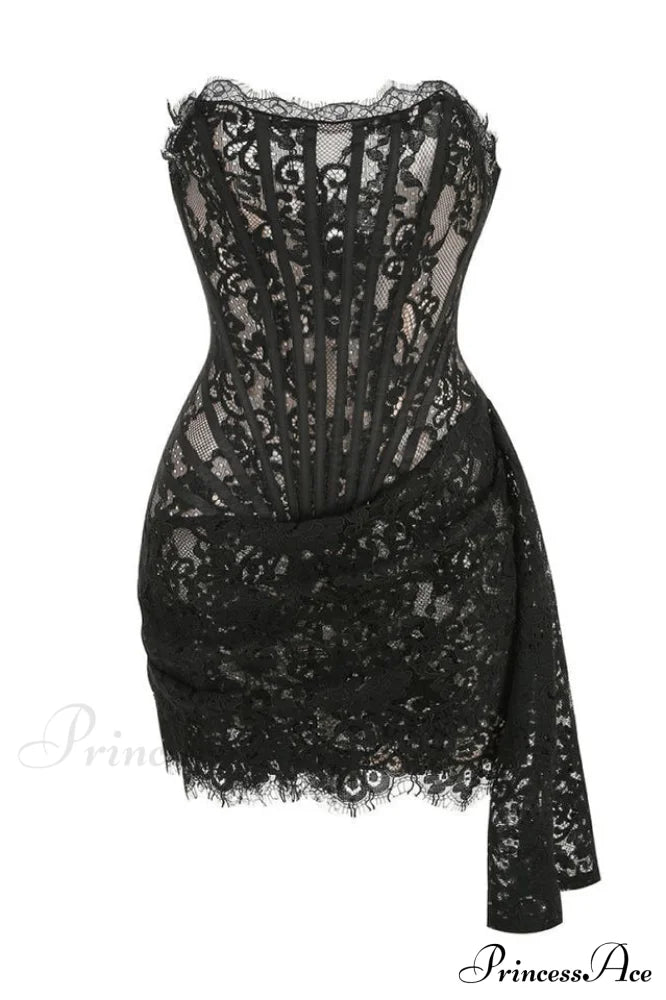 Lace Corset Stylish Draped Mini Dress image 15